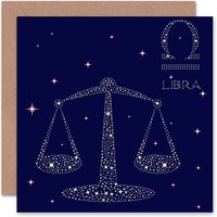 Astrology Libra Star Sign Zodiac Birthday Greeting Card