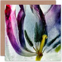 Close Up Tulip Petals Art Blank Just to Say Card