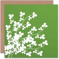 Clover Green Spring St Patricks Floral Card