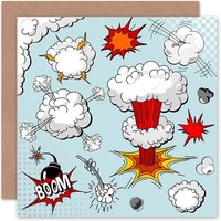 Comic Illustrations Boom Cartoon Art Blank Just to Say Card