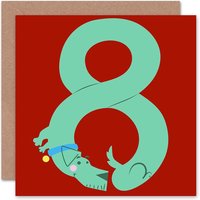 Wee Blue Coo 8th Age 8 Dog Kids Child Birthday Card