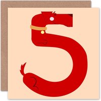 5th Number Age 5 Dog Birthday Card