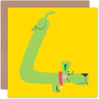 Wee Blue Coo 4th Number Age 4 Dog Kids Child Birthday Card