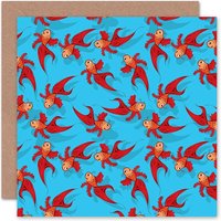 Fish Cartoon Cute Animal Goldfish Art Card