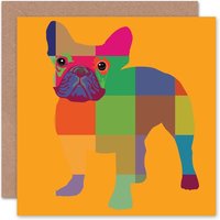 Dog Lover French Bulldog Colourful Pop Art Animal Card