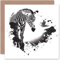 Grunge Animal Zebra Art Blank Just to Say Card