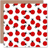 Artery8 Ladybug Ladybird Beetle Pattern Cute Kids Children Card