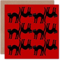 Cats Animal Scared Halloween Card