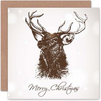Artery8 Stag Deer Winter Christmas Card