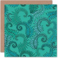 Artery8 Fern Green Illustration Pattern Plant Art Card
