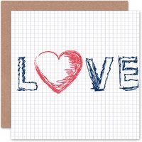 Love Graph Math Romance Heart Anniversary Valentines Card