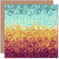 Retro Hipsters Geometric Pattern Texture Art Card
