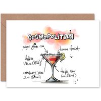Artery8 Cosmopolitan Cocktail Drink Friendship Card