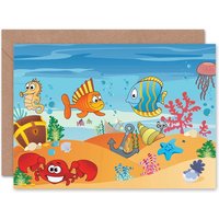 Fish Sea Creatures Crab Birthday Card