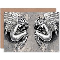 Graffiti Fantasy Angel Curl Art Blank Just to Say Card