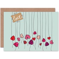 Artery8 Love Hearts String Anniversary Valentines Card