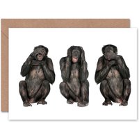 See Hear Speak No Evil Birthday Card
