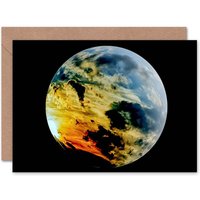 Artery8 Sky Planet Globe Space Sphere Eclipse Modern Art Card