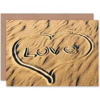 Artery8 Love Sand Heart Anniversary Valentines Card
