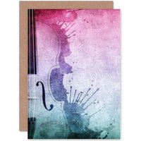 Artery8 Music Violin Grunge Splat Greetings Card