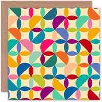 Abstract Circles Pattern Colours Art Blank Just to Say Card