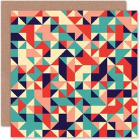 Abstract Triangles Pattern Art Blank Just to Say Card