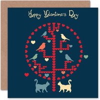Birds Hearts Anniversary Valentines Card