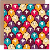 Cute Pattern Sheep Art Blank Just to Say Card