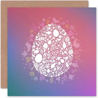 Egg Rabbit Chick Spring Easter Card