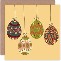 Artery8 Hanging Ornate Painted Eggs Easter Card