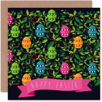 Three Colourful Eggs Egg Hunt Easter Card