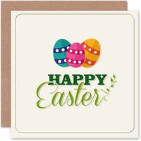 Painted Eggs Simple Modern Easter Card