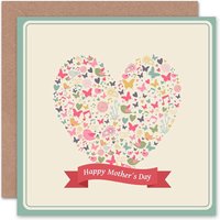 Artery8 Women's Love Heart Butterfly Notes For Mum Mothers Day Card