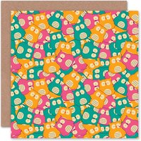 Sleeping Small Owls Pile Cartoon Cute Art Card