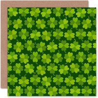 St Patricks Lucky Clovers Pattern Good Luck Card
