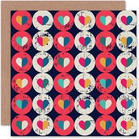 Hearts Pattern Anniversary Valentines Card