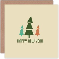 Simple Graphic Pine Trees Year Card