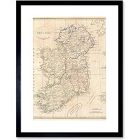 1799 Clement Cruttwell Map Ireland Vintage 12x16" Framed Art Print W12" x H16"
