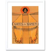 Artery8 Votes For Women Political Suffrage Movement 1931 Vintage Poster Artwork Framed Wall Art Print 12X16 Inch in White
