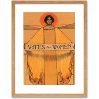 Artery8 Votes For Women Political Suffrage Movement 1931 Vintage Poster Artwork Framed Wall Art Print 12X16 Inch in Light Oak