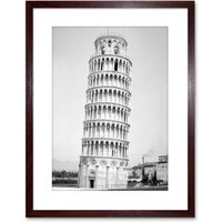 Artery8 Wall Art Print Photo Architectural Leaning Tower Pisa Italy Artwork Framed 9X7 Inch in Brown | Size: W7" x H9"