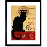 Wall Art Print Cat Chat Noir Rodolphe Salis Paris Artwork Framed 9X7 Inch W7" x H9"