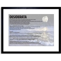 Wall Art Print Desiderata Ehrmann Placidly Noise Haste Quote Artwork Framed 9X7 Inch W7" x H9"