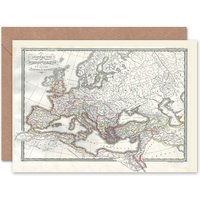 Artery8 1850 Map Roman Empire Divided East West Art Card