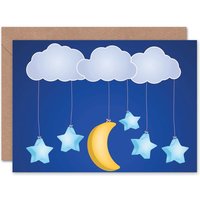 Cloud Stars Moon Night Birthday Card