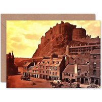 Edinburgh Castle Grassmarket 1904 Birthday Scottish Card