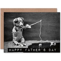 Puppy Finishing Surreal Photograph Dog Lover Fathers Day Card