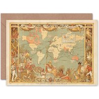 British Empire 1886 Imperial Federation Pictorial Map Card