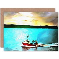 Newhaven Harbour Edinburgh Birthday Card