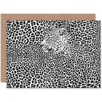 Artery8 Big Ink Spot Pattern Leopard Art Blank Just to Say Card